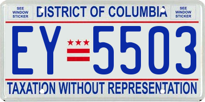 DC license plate EY5503