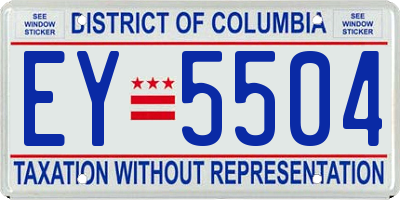 DC license plate EY5504