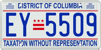 DC license plate EY5509