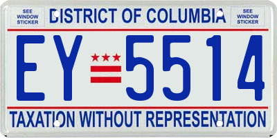 DC license plate EY5514