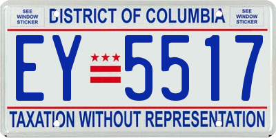 DC license plate EY5517