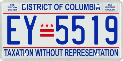 DC license plate EY5519