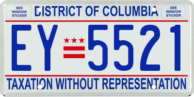 DC license plate EY5521