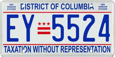 DC license plate EY5524