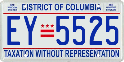 DC license plate EY5525