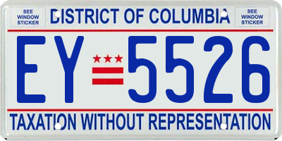 DC license plate EY5526