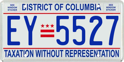 DC license plate EY5527