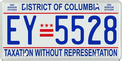 DC license plate EY5528