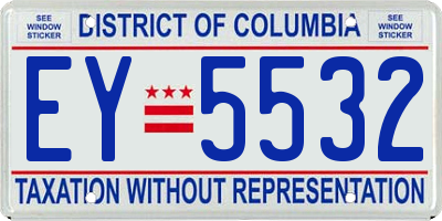 DC license plate EY5532