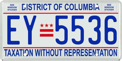 DC license plate EY5536