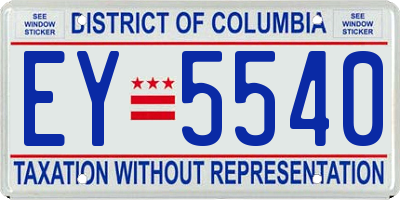 DC license plate EY5540