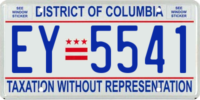 DC license plate EY5541