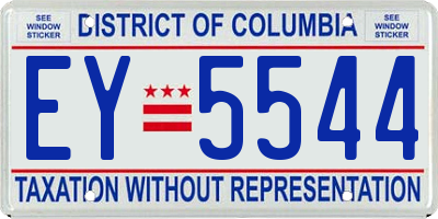DC license plate EY5544