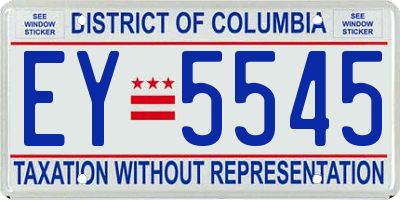 DC license plate EY5545
