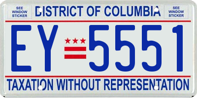 DC license plate EY5551