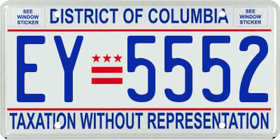 DC license plate EY5552