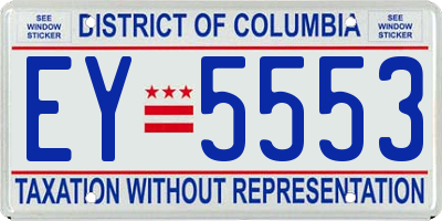 DC license plate EY5553