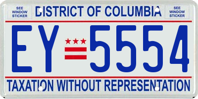 DC license plate EY5554