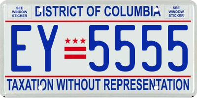 DC license plate EY5555