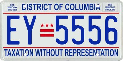 DC license plate EY5556