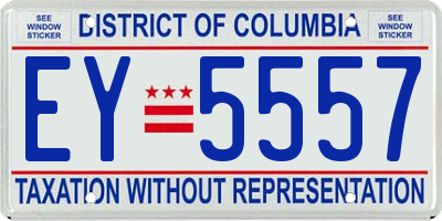 DC license plate EY5557