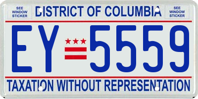 DC license plate EY5559