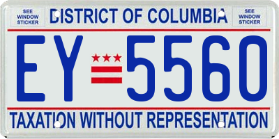 DC license plate EY5560