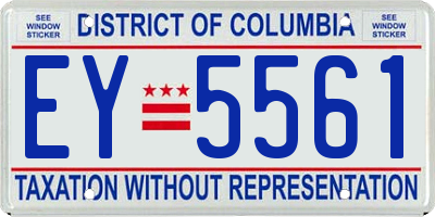 DC license plate EY5561