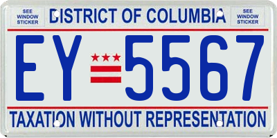 DC license plate EY5567