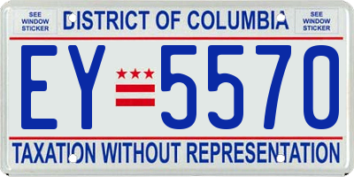 DC license plate EY5570