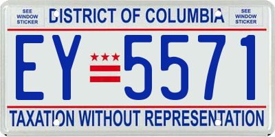 DC license plate EY5571