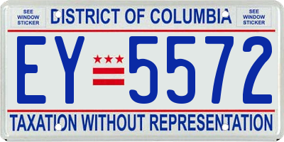 DC license plate EY5572