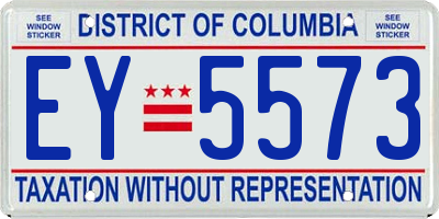 DC license plate EY5573