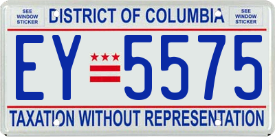 DC license plate EY5575