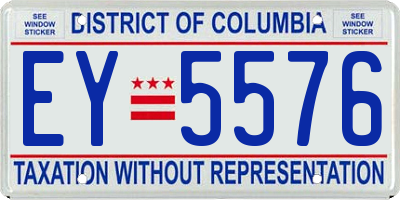 DC license plate EY5576