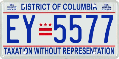 DC license plate EY5577