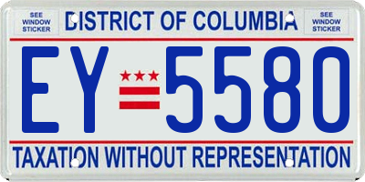 DC license plate EY5580