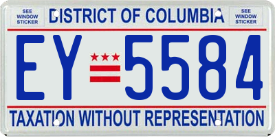 DC license plate EY5584