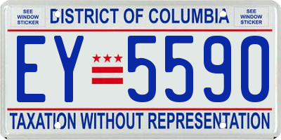 DC license plate EY5590