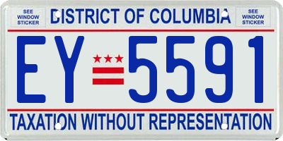 DC license plate EY5591