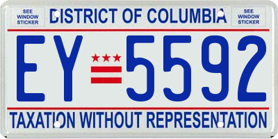 DC license plate EY5592