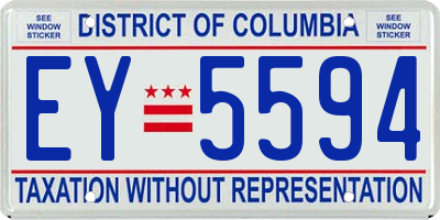 DC license plate EY5594