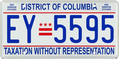 DC license plate EY5595