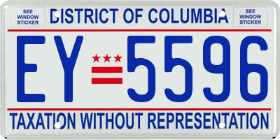 DC license plate EY5596