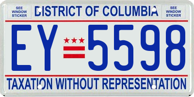 DC license plate EY5598