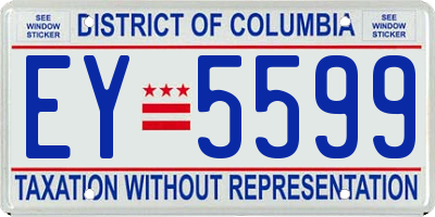 DC license plate EY5599