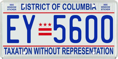 DC license plate EY5600