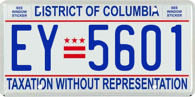 DC license plate EY5601