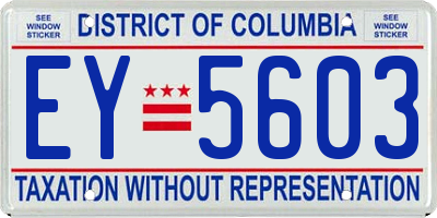 DC license plate EY5603