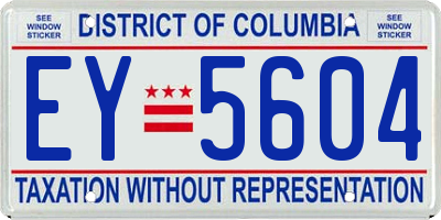 DC license plate EY5604